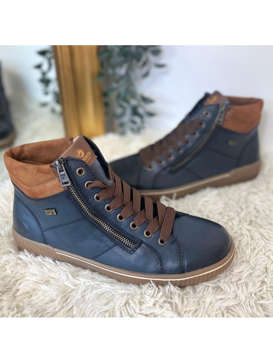 Basket Montante Remonte D0772-17 Marine et Camel | Marina & Paloma