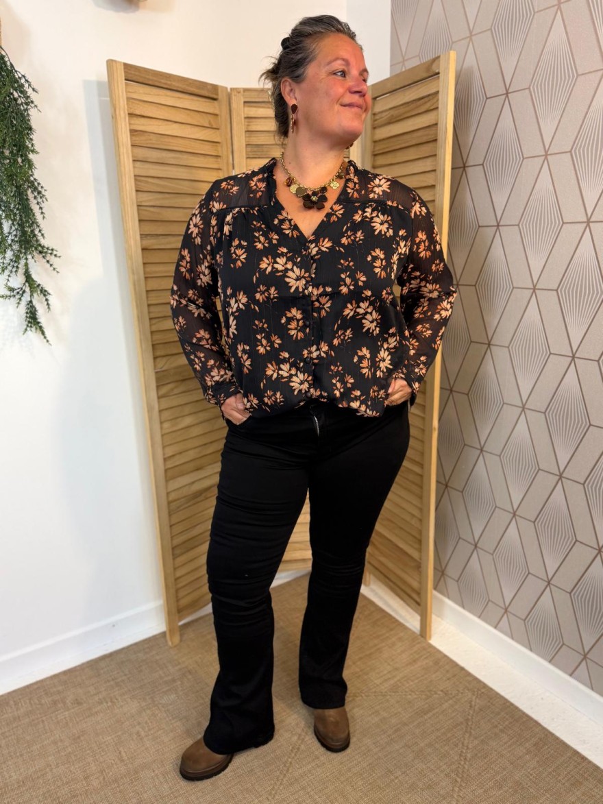 Chemisier Maelle Grande Taille Imprimé Floral Automne | Marina & Paloma