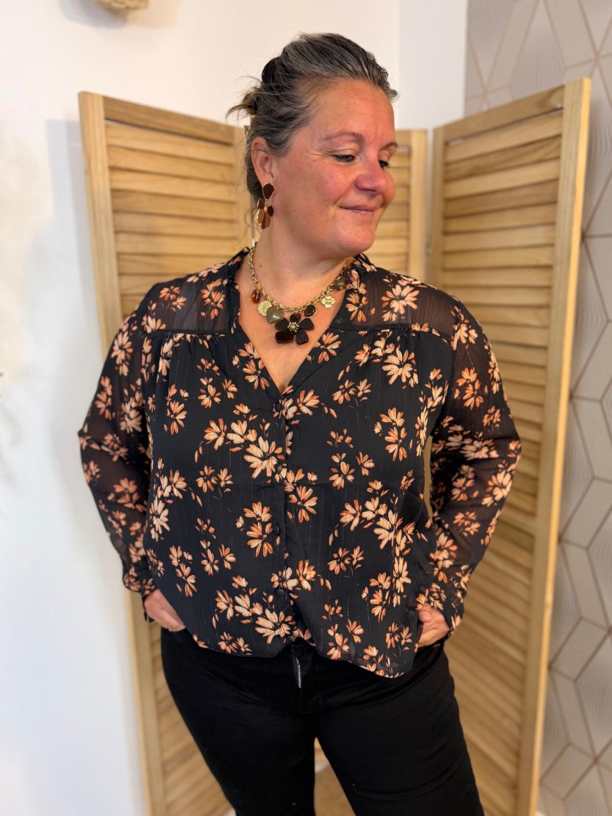 Chemisier Maelle Grande Taille Imprimé Floral Automne | Marina & Paloma