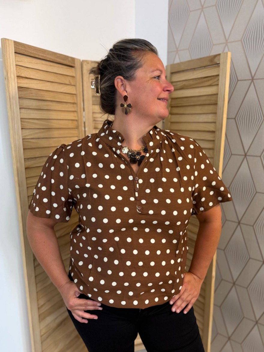 Haut Manche Courte à Pois Grande Taille Christy | Marina & Paloma