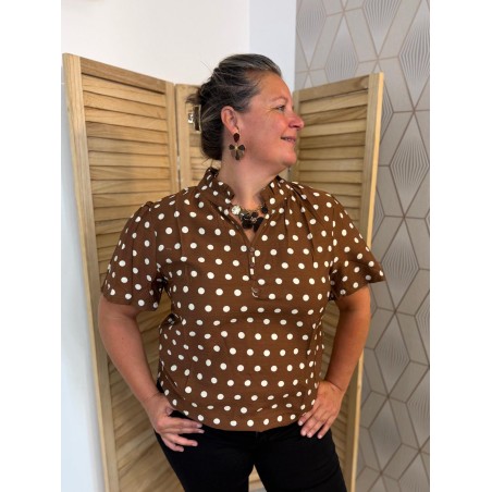 Haut Manche Courte à Pois Grande Taille Christy | Marina & Paloma