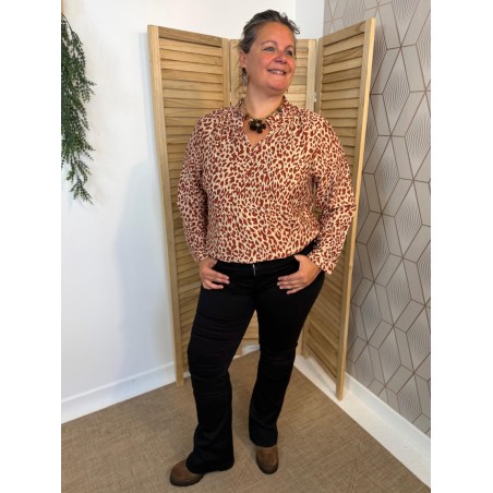 Chemise Christy Léopard Bordeaux Grande Taille Femme | Marina & Paloma