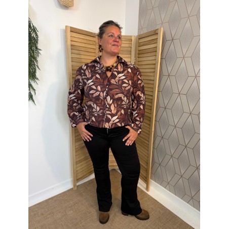 Chemise Christy Grande Taille Imprimé Feuillage Automnal | Marina & Paloma