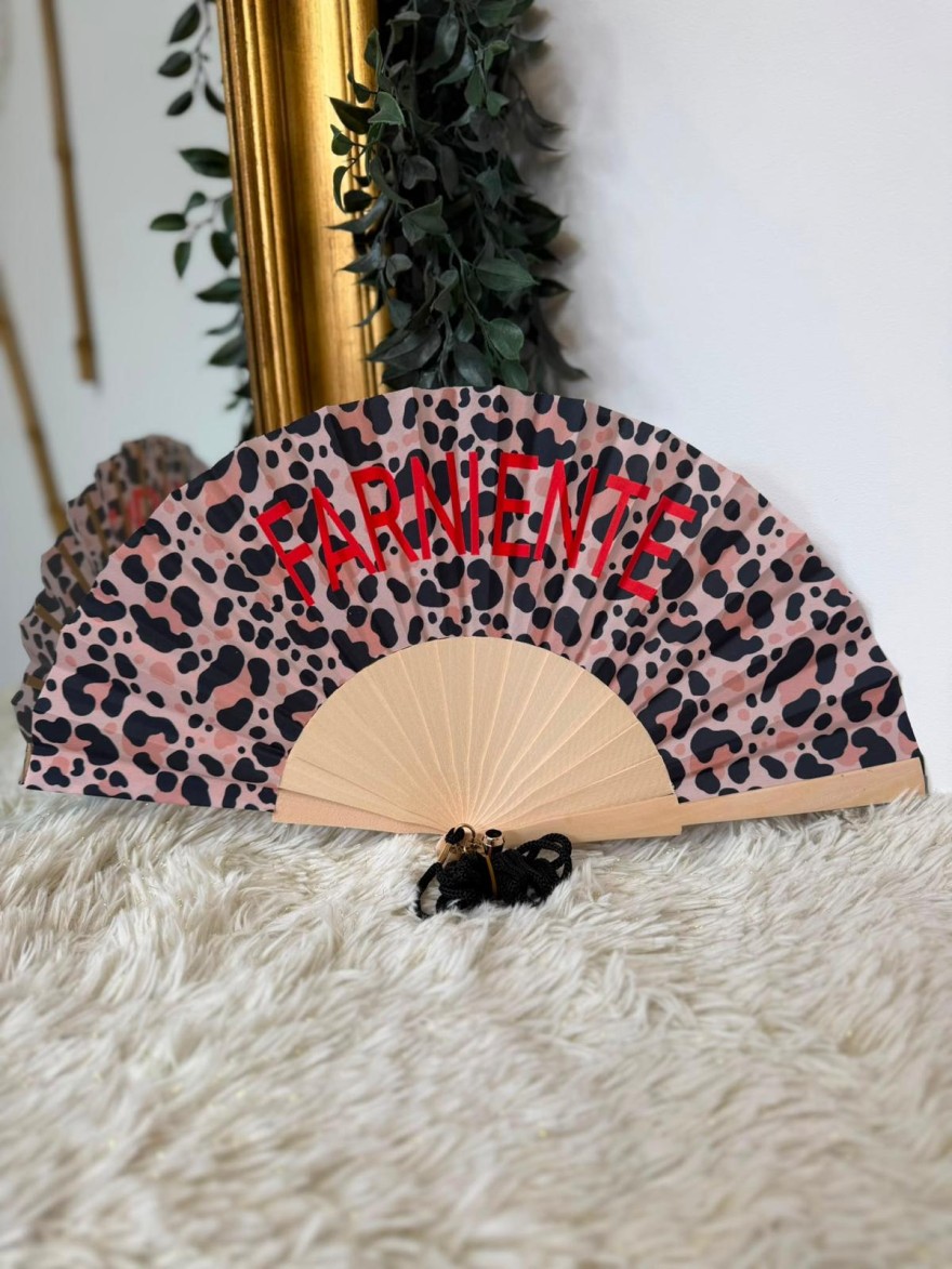 Eventail FARNIENTE Léopard Rose | Marina & Paloma