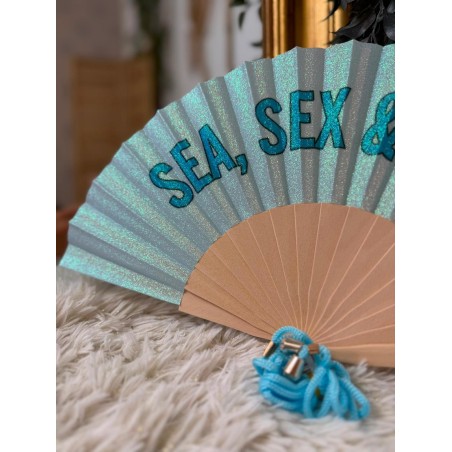 Éventail à paillettes Sea, Sex & Sun | Marina & Paloma