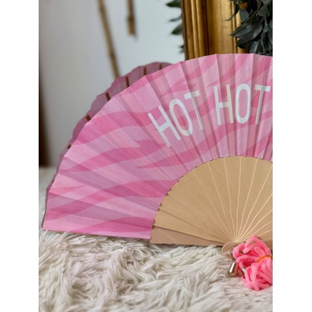 Éventail Rose Hot Hot Hot avec Cordon | Marina & Paloma