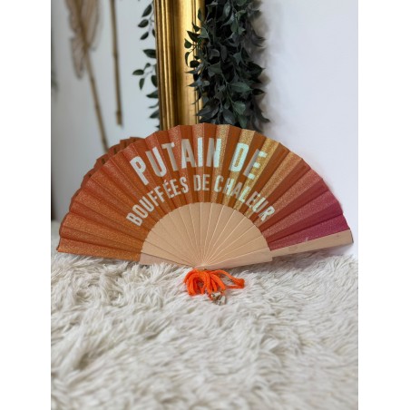 Éventail Pailleté Putain de Bouffées de Chaleur | Marina & Paloma