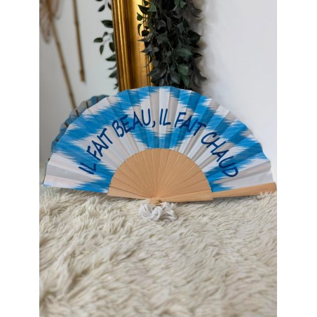 Éventail Il Fait Beau Il Fait Chaud Bleu | Marina & Paloma