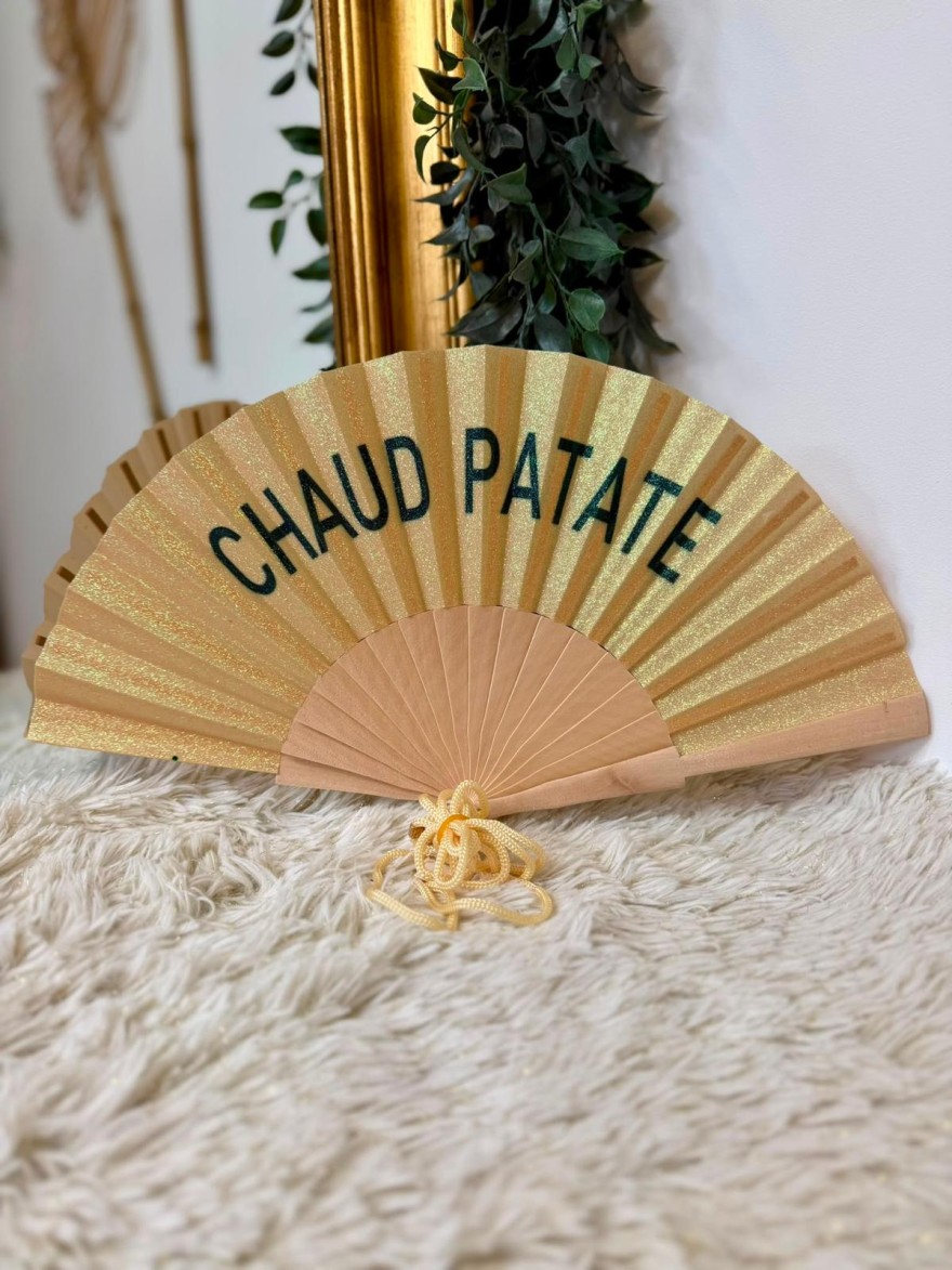 Éventail à Paillettes Chaud Patate Jaune | Marina & Paloma