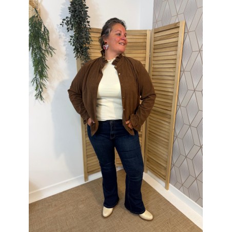 Surchemise Marron By One Velours Côtelé Grande Taille | Marina & Paloma