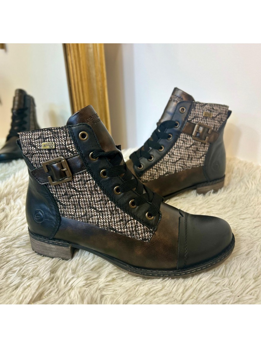 Bottine Remonte D4381-90 Bronze à Lacets Rock Métallisée | Marina & Paloma
