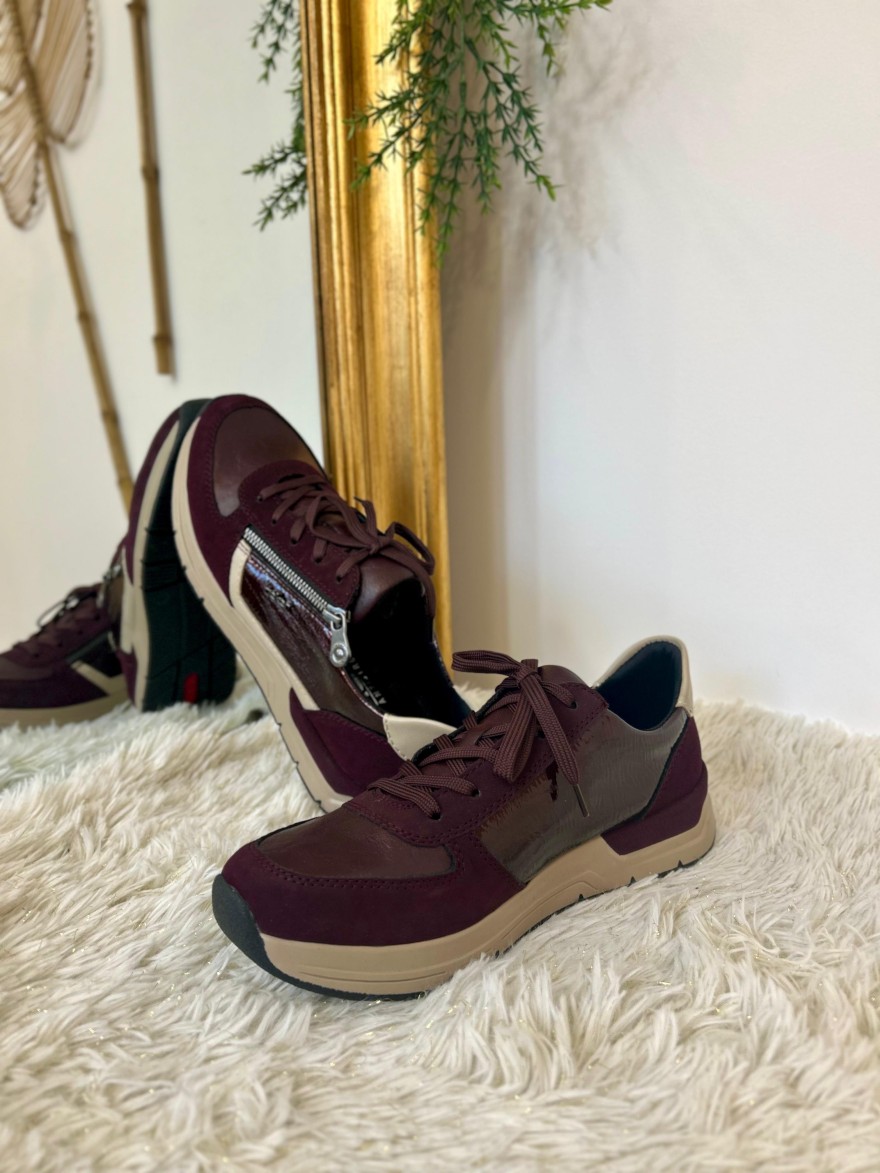 Basket Rieker Bordeaux 58902-35 Mate et Vernie à Zip | Marina & Paloma