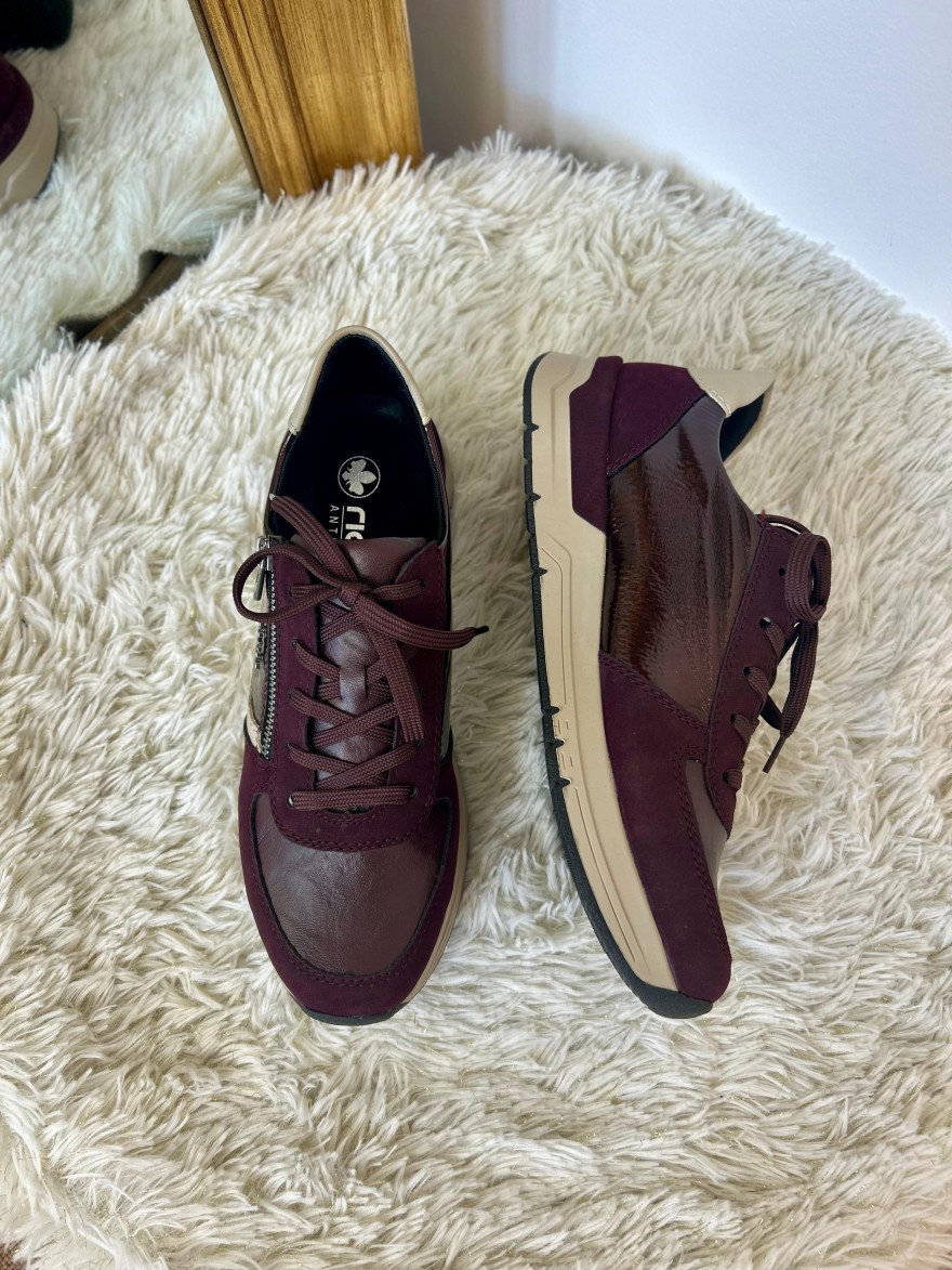 Basket Rieker Bordeaux 58902-35 Mate et Vernie à Zip | Marina & Paloma