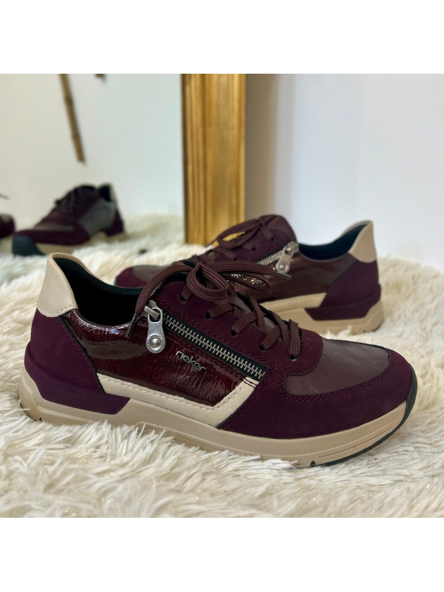 Basket Rieker Bordeaux 58902-35 Mate et Vernie à Zip | Marina & Paloma