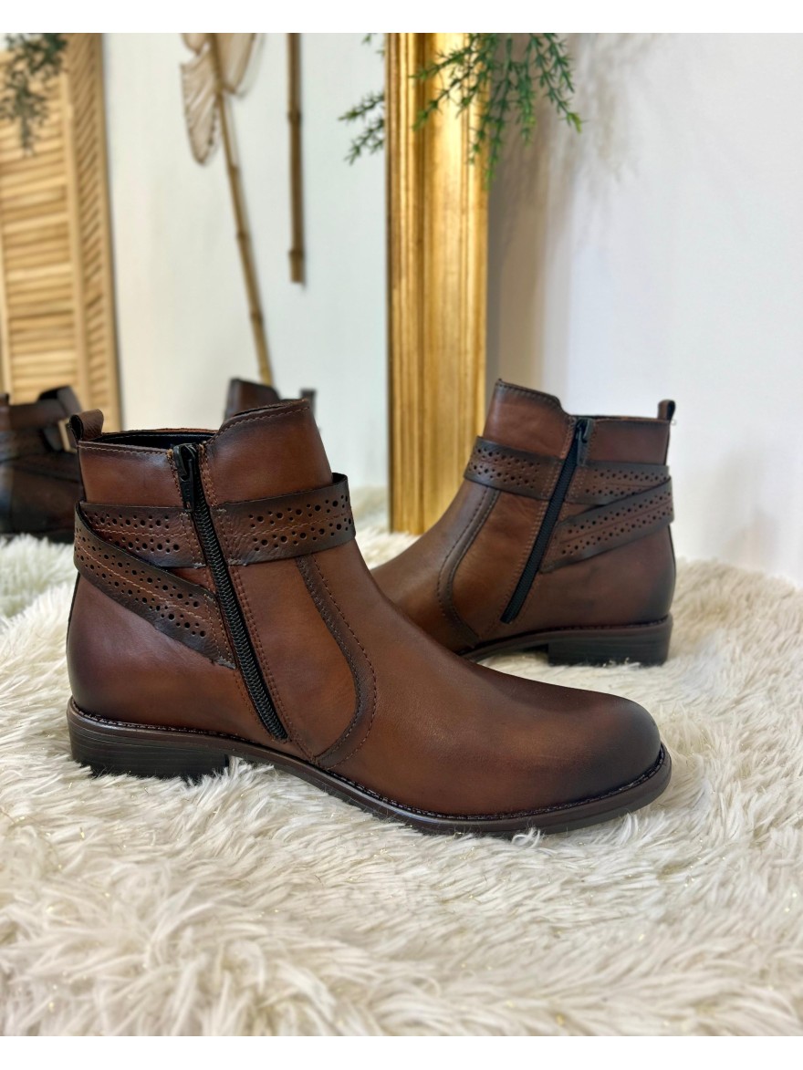 Bottine Plate Remonte D0F81-22 Cuir Camel | Marina & Paloma