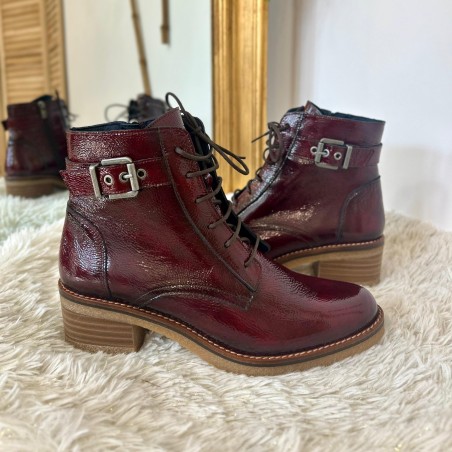 Bottine Dorking Lucero D8686 Vernis Bordeaux & Talon 5,5 cm | Marina & Paloma