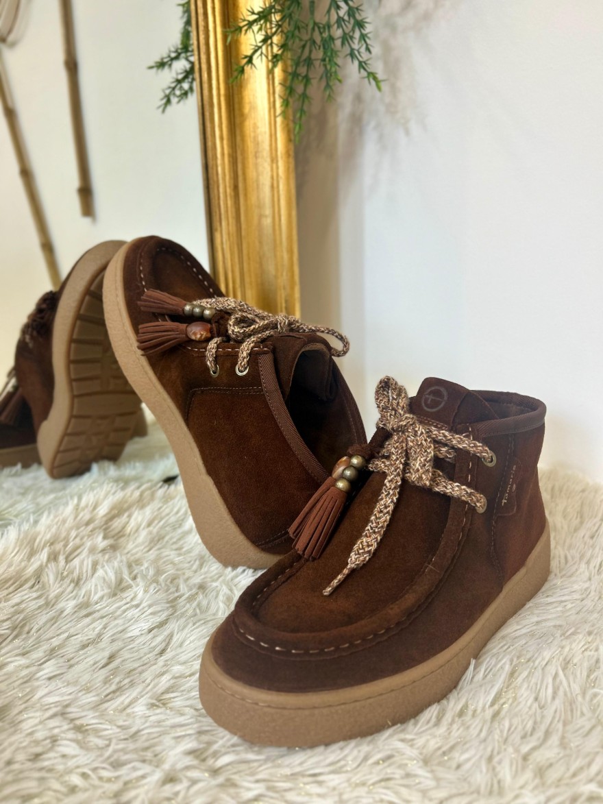 Derby Velour Tamaris Muscat 25406 cuir velours muscat | Marina & Paloma