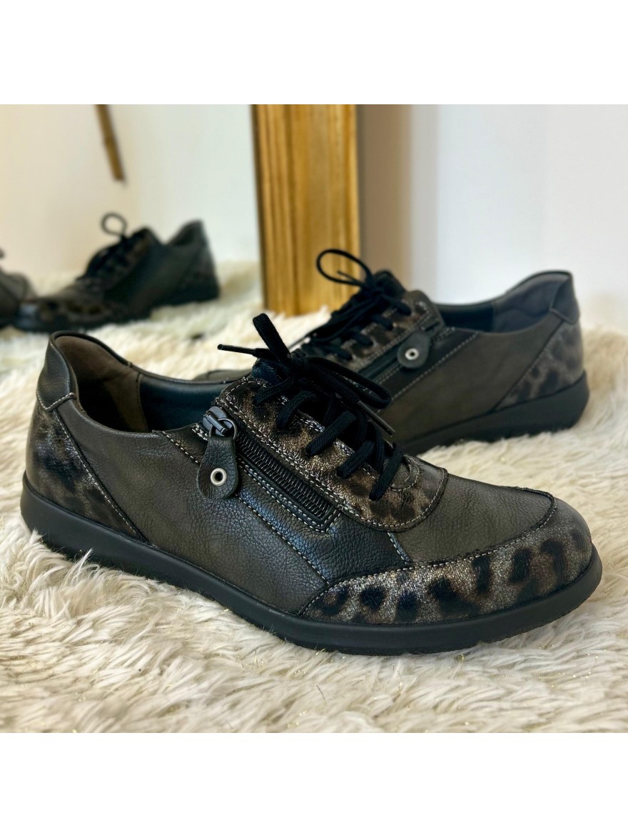 Basket Suave Oxford 6627SV1 grise noire semelle amovible | Marina & Paloma