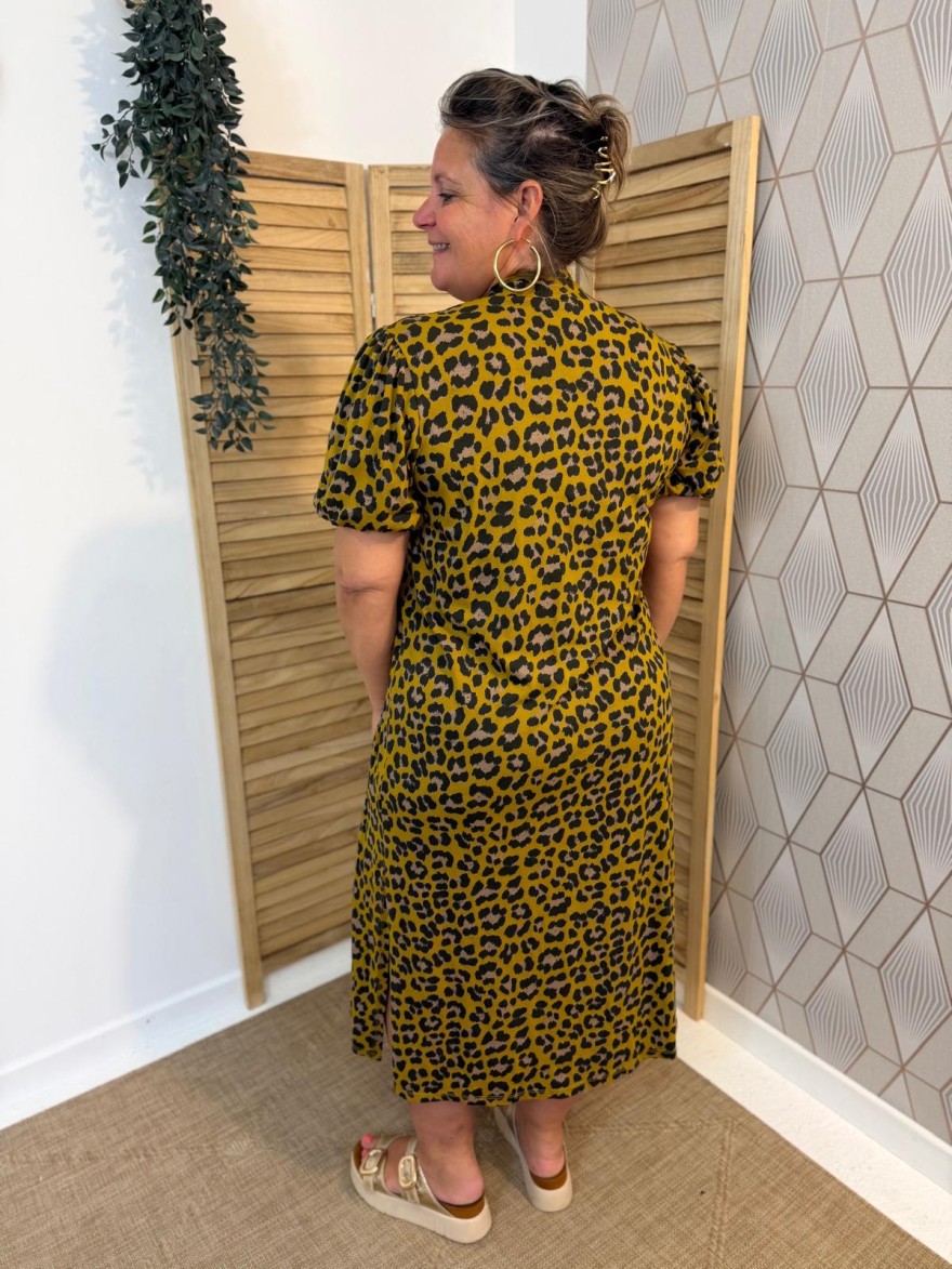 Robe Longue Léopard Miss Carla 100% coton et coupe fluide | Marina & Paloma