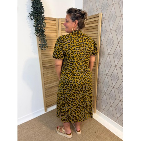 Robe Longue Léopard Miss Carla 100% coton et coupe fluide | Marina & Paloma