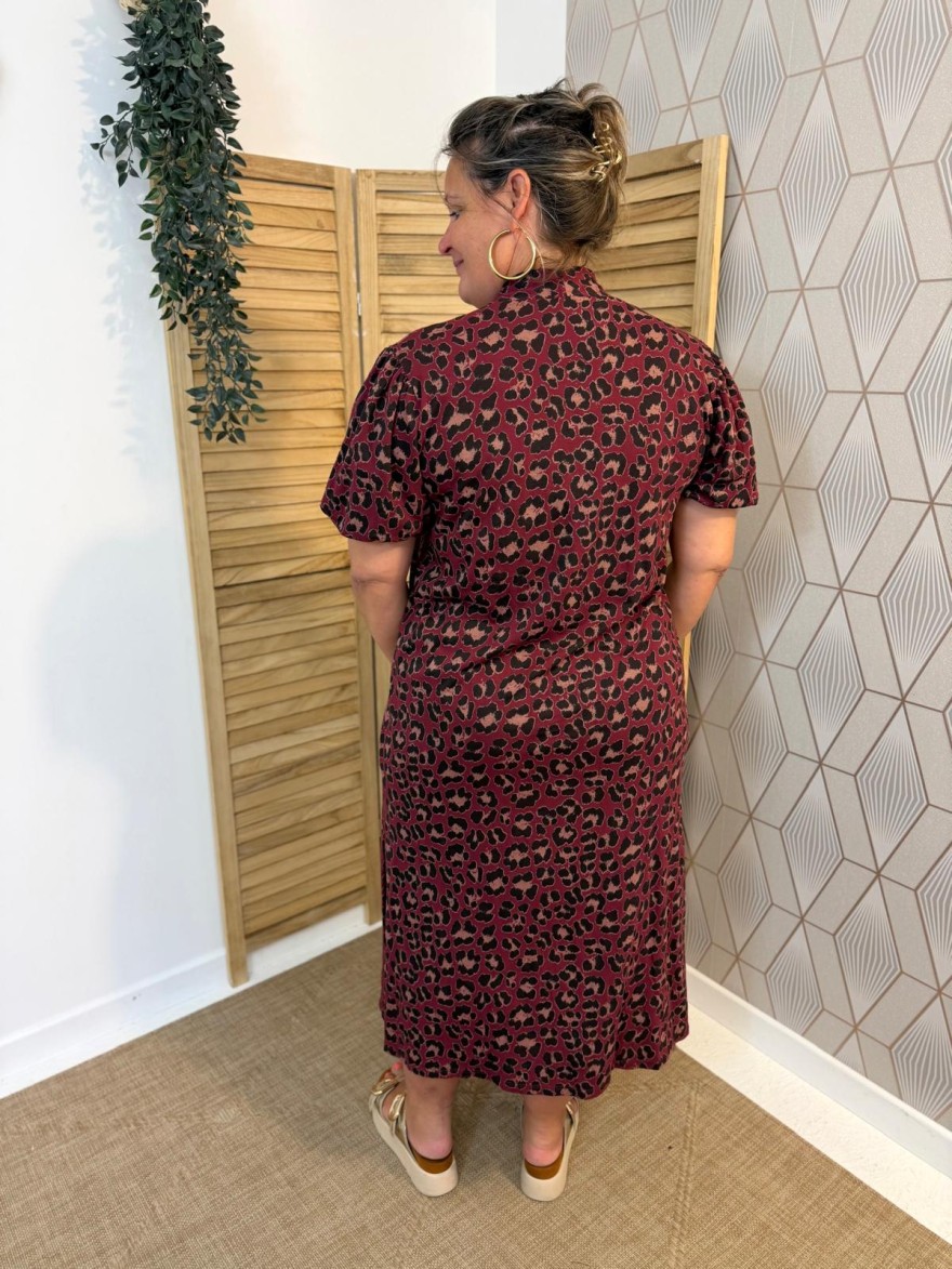 Robe Longue Léopard Miss Carla 100% coton et coupe fluide | Marina & Paloma