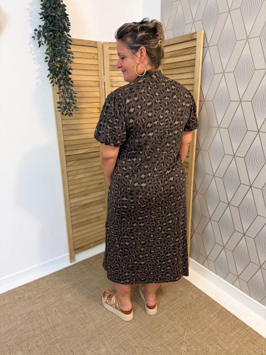 Robe Longue Léopard Miss Carla 100% coton et coupe fluide | Marina & Paloma