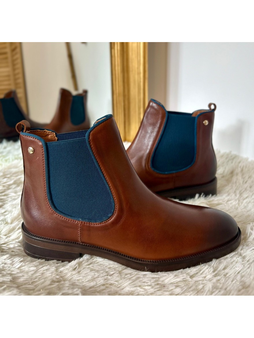 Bottine Pikolinos Puertollano W3C-8594 cuir camel Chelsea | Marina & Paloma