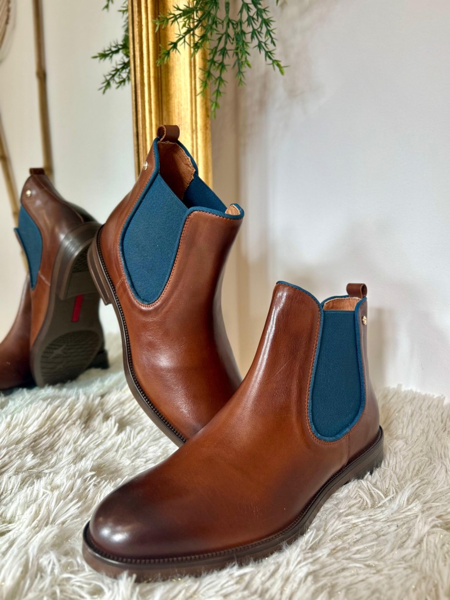 Bottine Pikolinos Puertollano W3C-8594 cuir camel Chelsea | Marina & Paloma