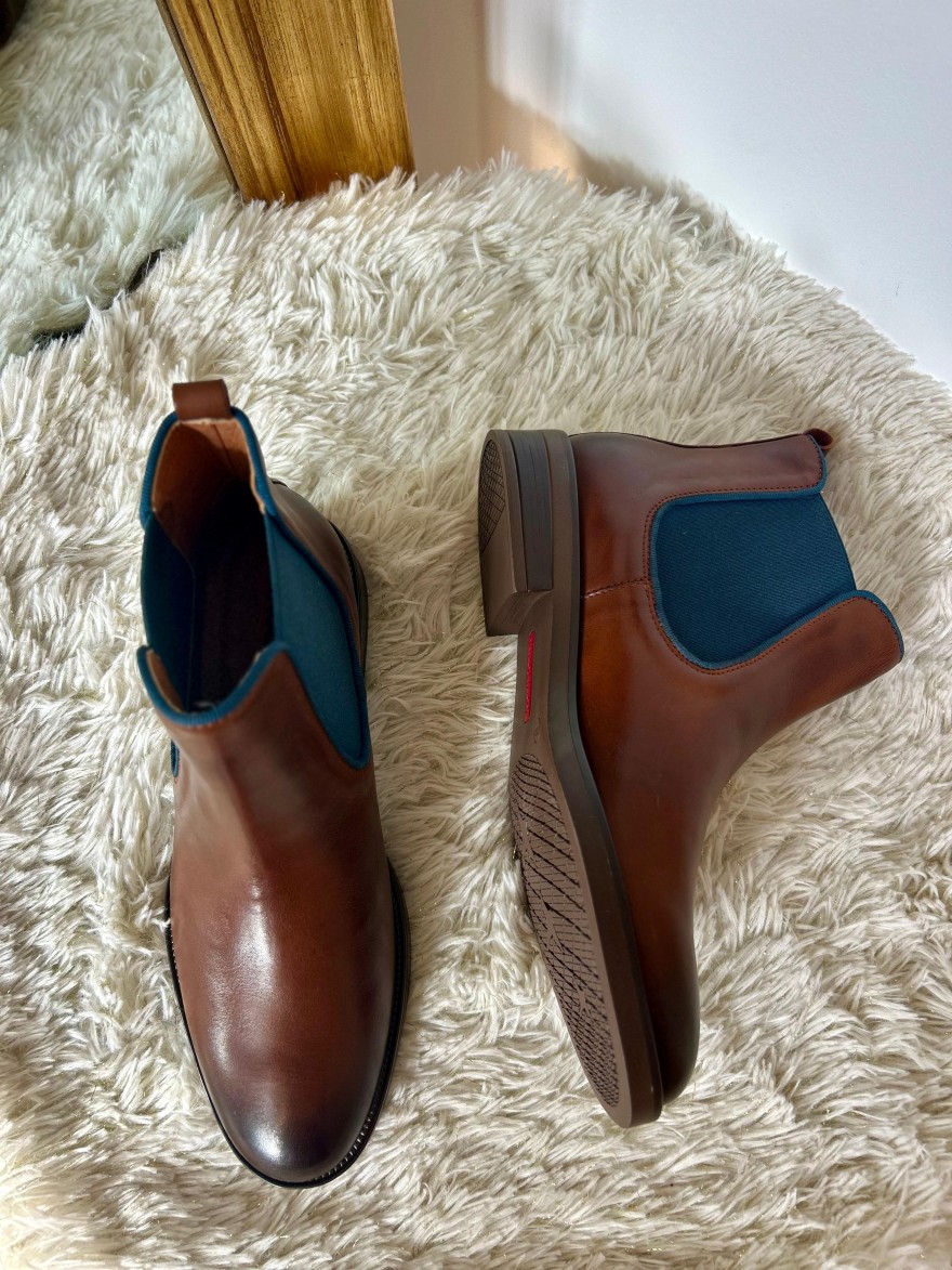 Bottine Pikolinos Puertollano W3C-8594 cuir camel Chelsea | Marina & Paloma