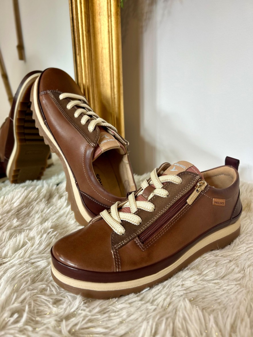 Basket Pikolinos Vigo W3W-6979C5 Marron Cuir & Memory Foam | Marina & Paloma