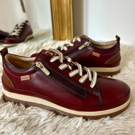 Basket Pikolinos Vigo W3W-6979 Bordeaux Cuir & Memory Foam | Marina & Paloma