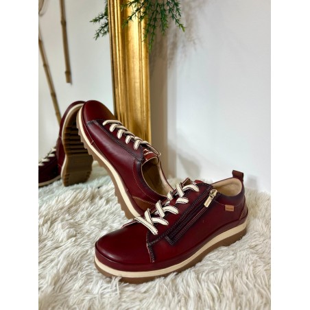 Basket Pikolinos Vigo W3W-6979 Bordeaux Cuir & Memory Foam | Marina & Paloma