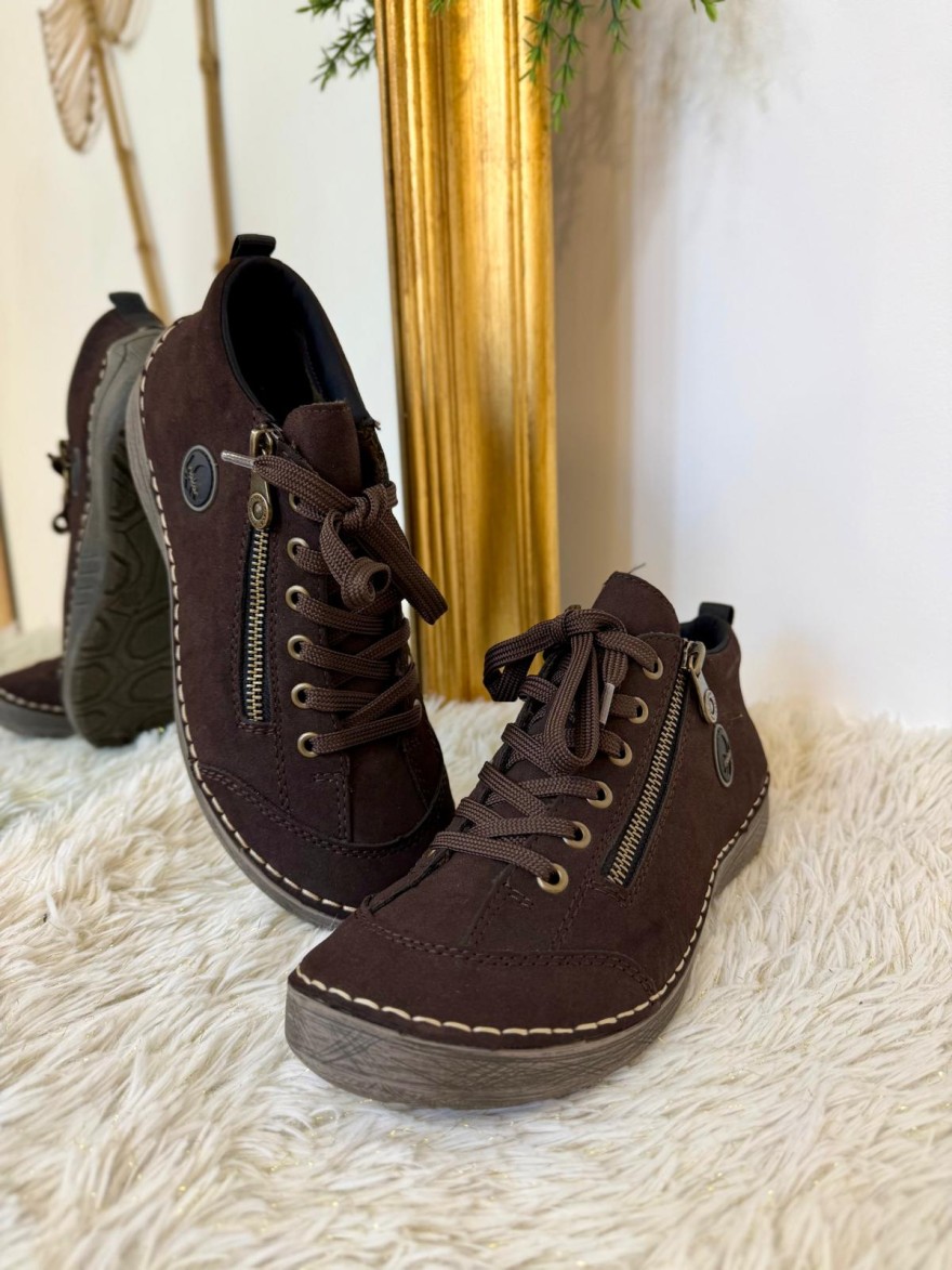 Basket Montante Marron Rieker 52514-26 Effet Nubuck Souple | Marina & Paloma