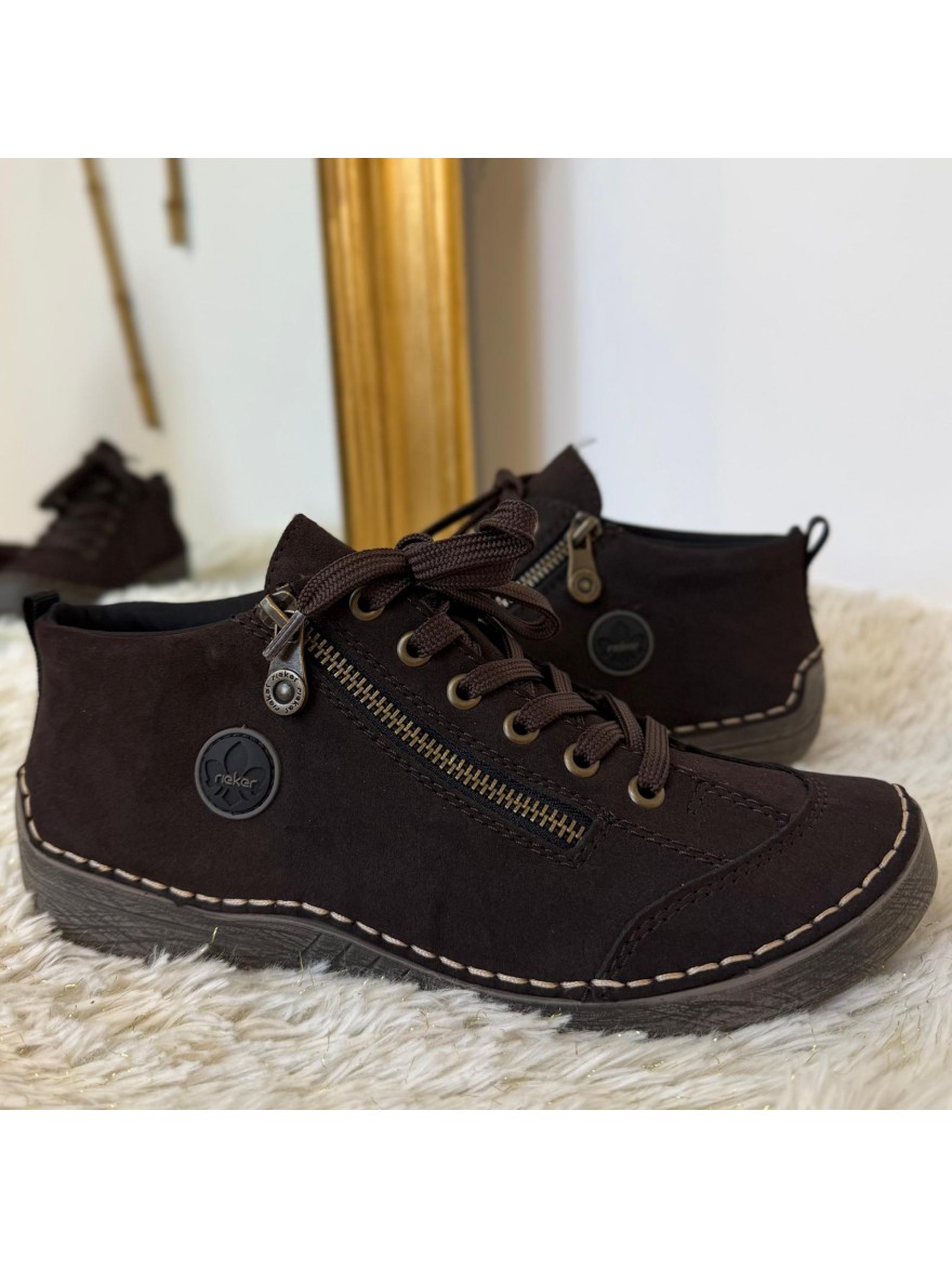 Basket Montante Marron Rieker 52514-26 Effet Nubuck Souple | Marina & Paloma