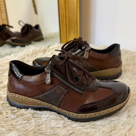 Basket Rieker N3200-24 marron effet nubuck confortable | Marina & Paloma