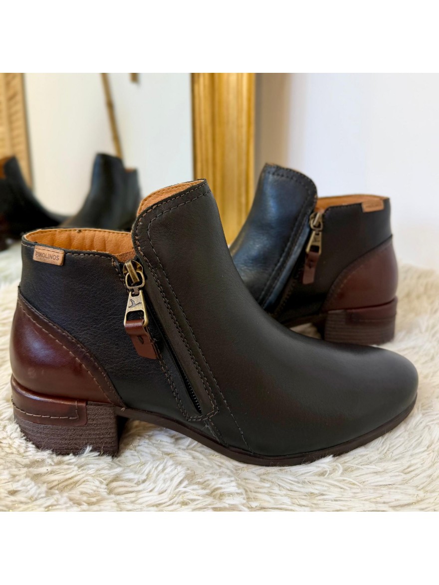 Bottine Pikolinos Malaga W6W-8648 Cuir Noir & Talon Bloc | Marina & Paloma
