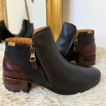 Bottine Pikolinos Malaga W6W-8648 Cuir Noir & Talon Bloc | Marina & Paloma