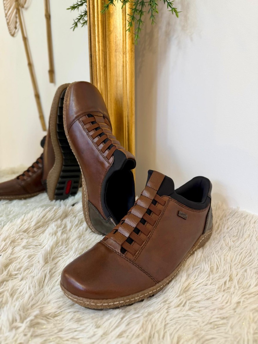 Basket Rieker L7562-22 Marron Ready2GO & Cuir Lisse Confort | Marina & Paloma