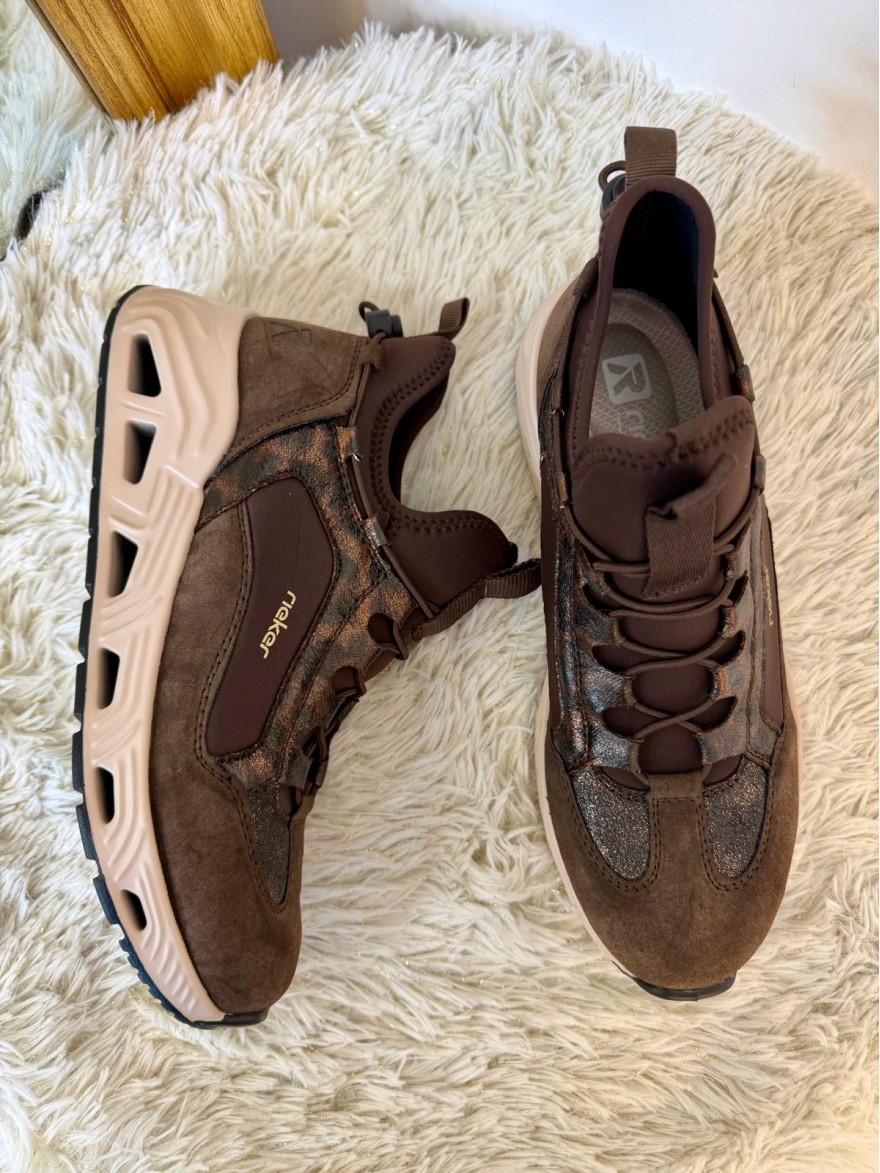 Basket Rieker N5254-25 Marron Bronze & Semelle Compensée | Marina & Paloma