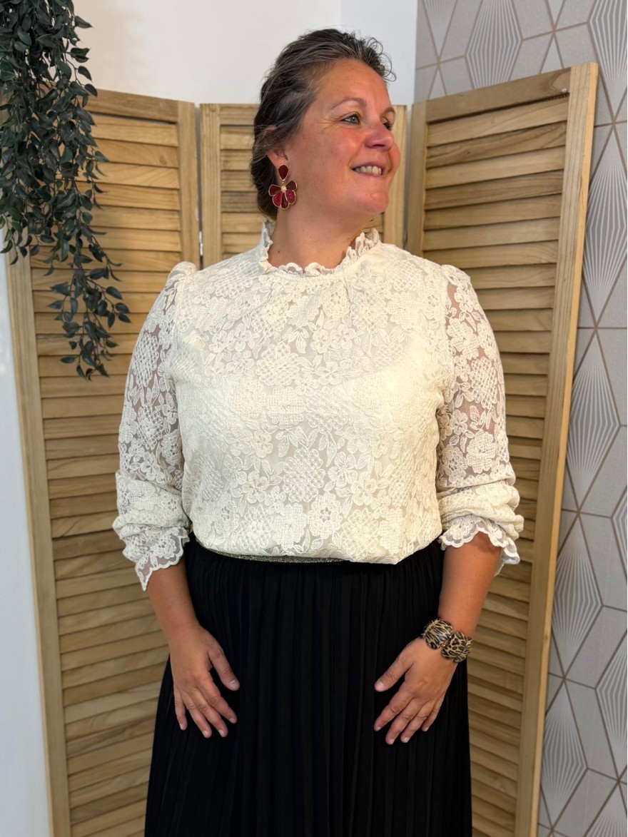 Chemise Dentelle In April 86 Grande Taille Doublée Devant | Marina & Paloma