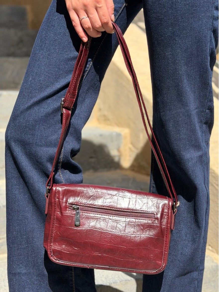 Sac avec Rabat en Vernis Souple Effet Python à poches | Marina & Paloma