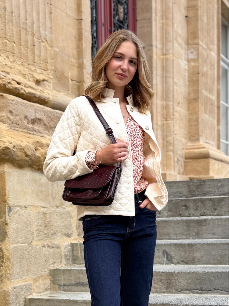 Sac avec Rabat en Vernis Souple Effet Python à poches | Marina & Paloma