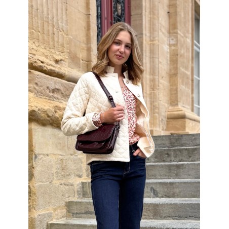 Sac avec Rabat en Vernis Souple Effet Python à poches | Marina & Paloma