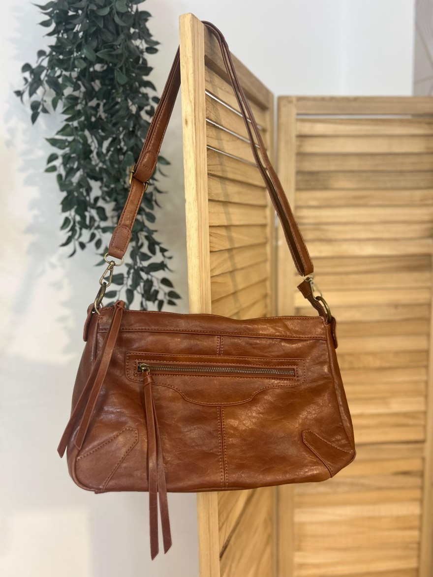 Sac Bandoulière Mandoline Effet Froissé et Patiné Souple | Marina & Paloma