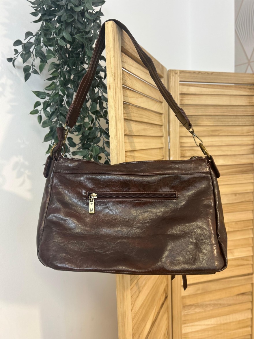 Sac Bandoulière Mandoline Effet Froissé et Patiné Souple | Marina & Paloma