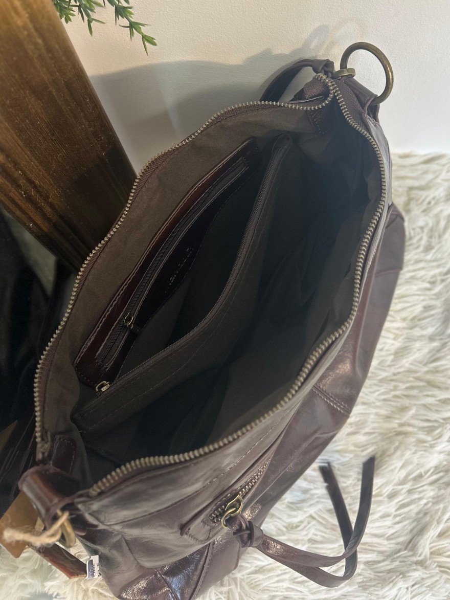 Sac Bandoulière Mandoline Effet Froissé et Patiné Souple | Marina & Paloma