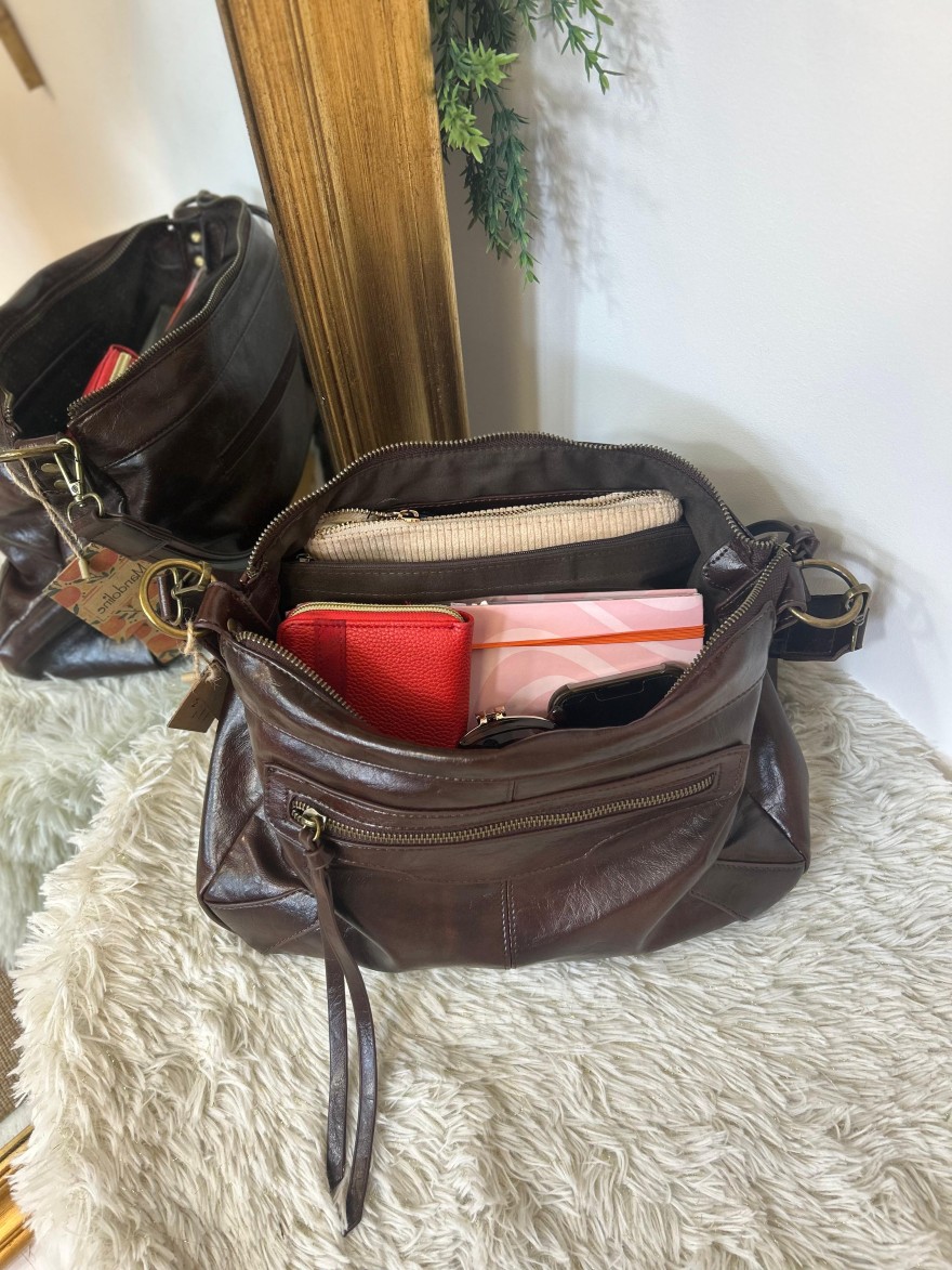 Sac Bandoulière Mandoline Effet Froissé et Patiné Souple | Marina & Paloma