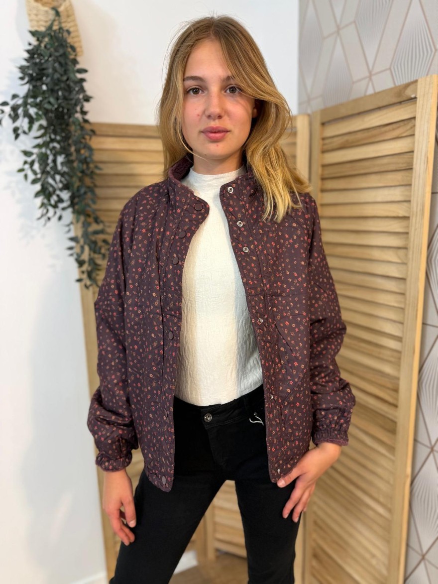Veste Réversible Season Framboise à Motif Fleuri Femme | Marina & Paloma