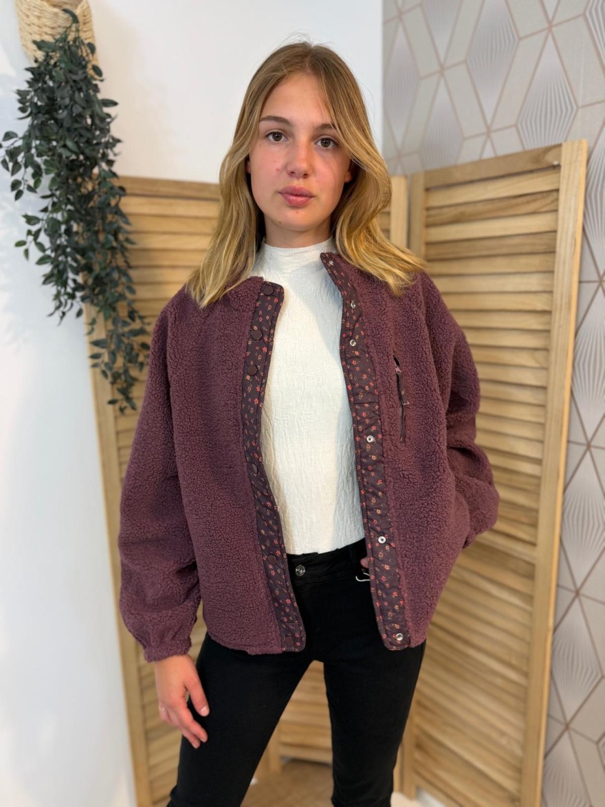 Veste Réversible Season Framboise à Motif Fleuri Femme | Marina & Paloma