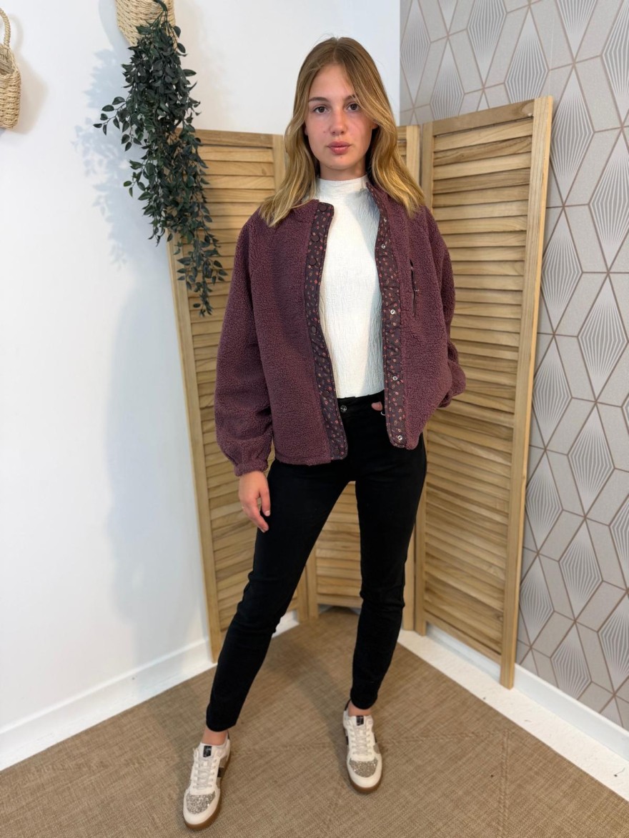Veste Réversible Season Framboise à Motif Fleuri Femme | Marina & Paloma